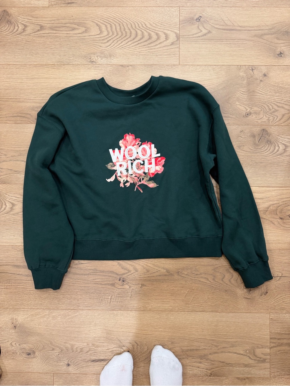 Woolrich x Target Floral Graphic Crewneck Sweatshirt Women’s L Green NWOT